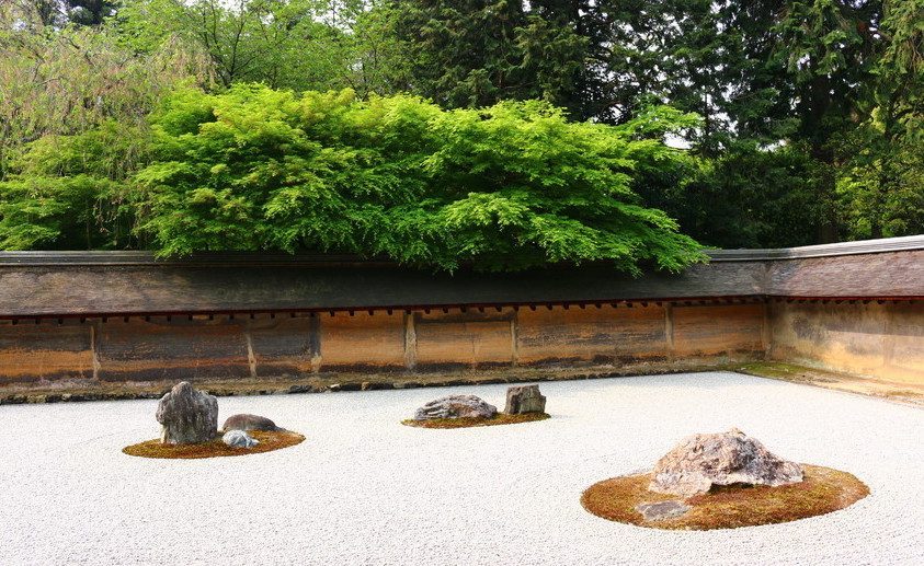 Japanese zen rock garden